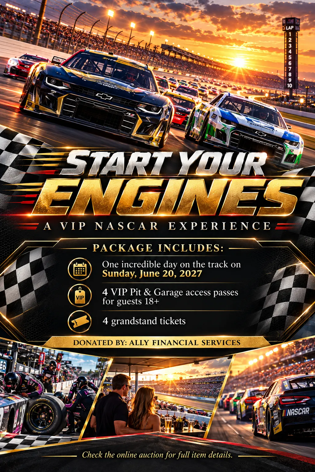 Start Your Engines auction poster