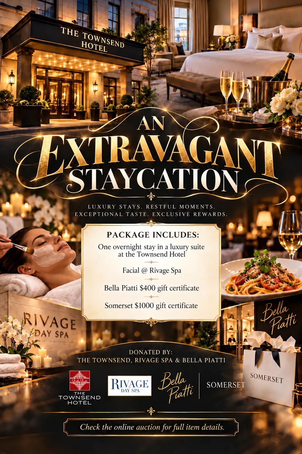 An Extravagant Staycation auction poster